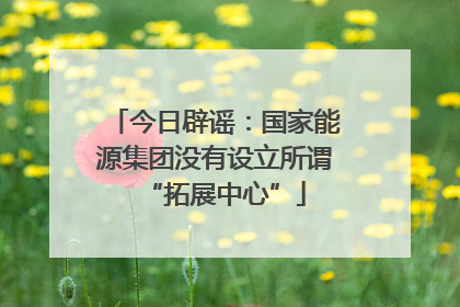今日辟谣：国家能源集团没有设立所谓“拓展中心”