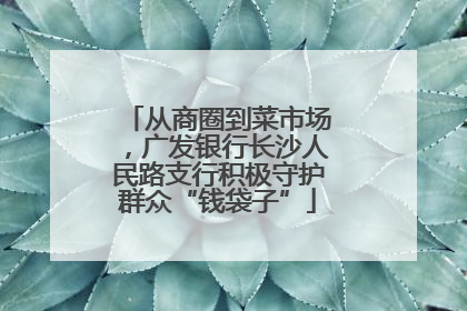 从商圈到菜市场，广发银行长沙人民路支行积极守护群众“钱袋子”