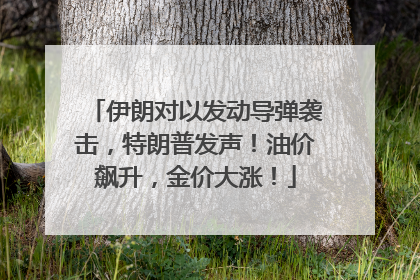 伊朗对以发动导弹袭击，特朗普发声！油价飙升，金价大涨！