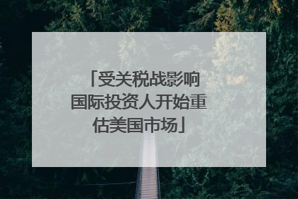 受关税战影响 国际投资人开始重估美国市场