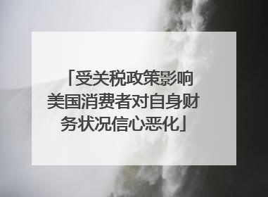 受关税政策影响 美国消费者对自身财务状况信心恶化