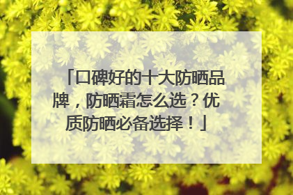 口碑好的十大防晒品牌，防晒霜怎么选？优质防晒必备选择！