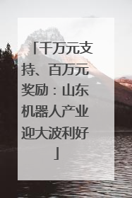 千万元支持、百万元奖励：山东机器人产业迎大波利好