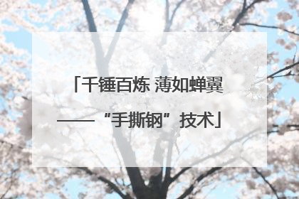 千锤百炼 薄如蝉翼——“手撕钢”技术