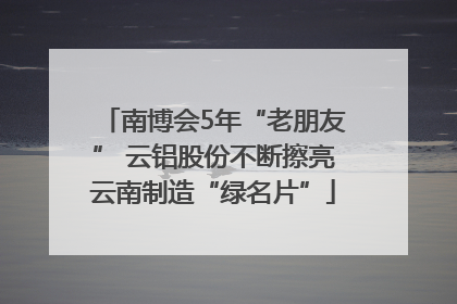 南博会5年“老朋友” 云铝股份不断擦亮云南制造“绿名片”
