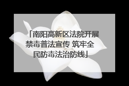 南阳高新区法院开展禁毒普法宣传 筑牢全民防毒法治防线