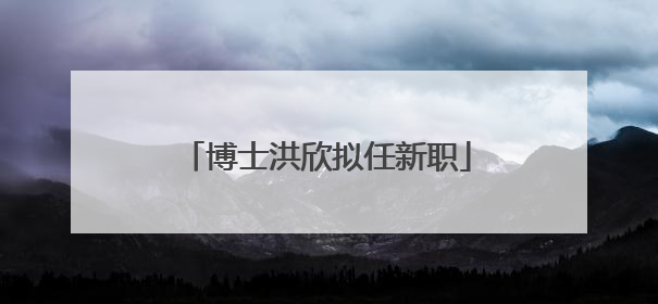 博士洪欣拟任新职