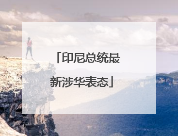 印尼总统最新涉华表态