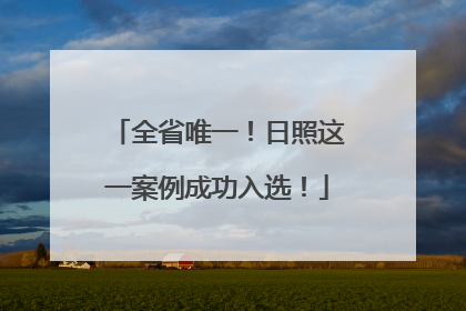 全省唯一！日照这一案例成功入选！