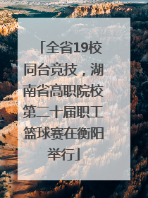 全省19校同台竞技，湖南省高职院校第二十届职工篮球赛在衡阳举行