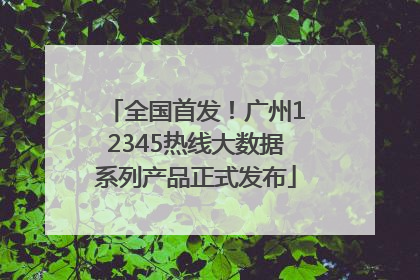 全国首发！广州12345热线大数据系列产品正式发布