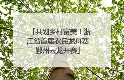 共划乡村富美！浙江省首届农民龙舟赛鄞州云龙开赛