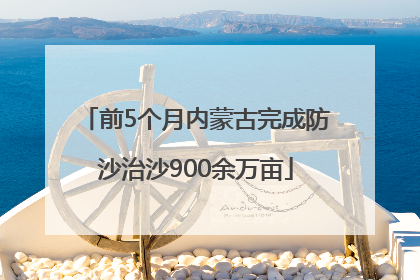 前5个月内蒙古完成防沙治沙900余万亩