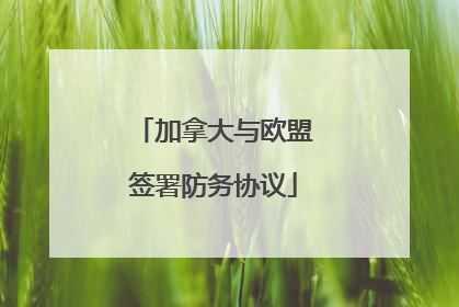 加拿大与欧盟签署防务协议