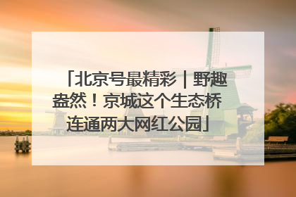 北京号最精彩｜野趣盎然！京城这个生态桥连通两大网红公园