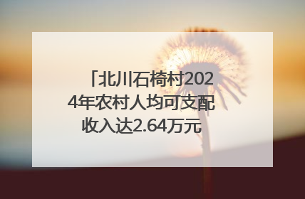 北川石椅村2024年农村人均可支配收入达2.64万元｜新闻发布最前线