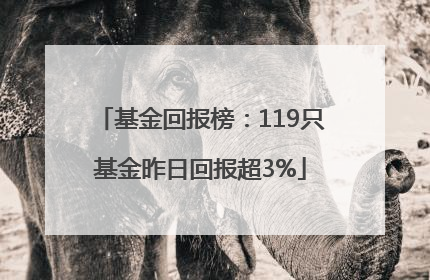 基金回报榜：119只基金昨日回报超3%