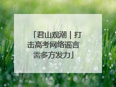 君山观潮｜打击高考网络谣言需多方发力