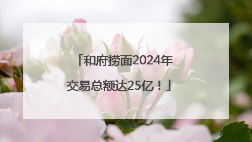 和府捞面2024年交易总额达25亿！