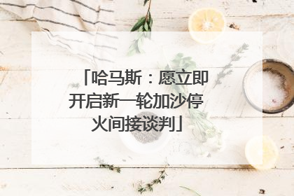 哈马斯：愿立即开启新一轮加沙停火间接谈判