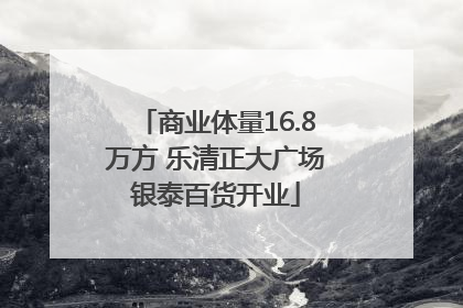 商业体量16.8万方 乐清正大广场银泰百货开业