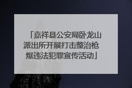 嘉祥县公安局卧龙山派出所开展打击整治枪爆违法犯罪宣传活动