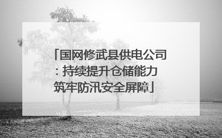 国网修武县供电公司：持续提升仓储能力 筑牢防汛安全屏障
