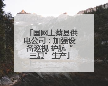 国网上蔡县供电公司：加强设备巡视 护航“三夏”生产