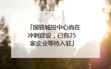 国铁城投中心尚在冲刺建设，已有25家企业等待入驻
