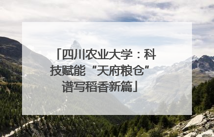 四川农业大学：科技赋能“天府粮仓”谱写稻香新篇
