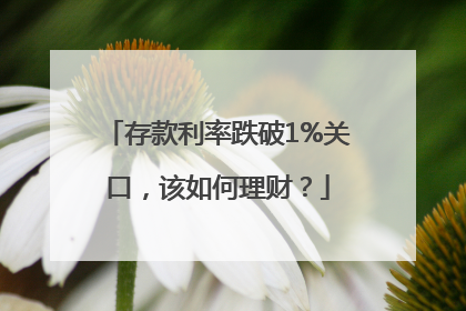 存款利率跌破1%关口，该如何理财？
