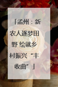 孟州：新农人逐梦田野 绘就乡村振兴“丰收曲”