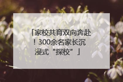 家校共育双向奔赴！300余名家长沉浸式“探校”