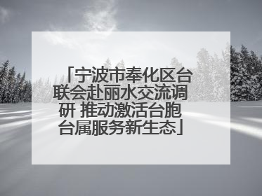 宁波市奉化区台联会赴丽水交流调研 推动激活台胞台属服务新生态