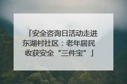 安全咨询日活动走进东湖村社区：老年居民收获安全“三件宝”