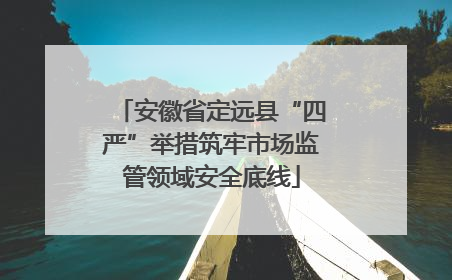 安徽省定远县“四严”举措筑牢市场监管领域安全底线