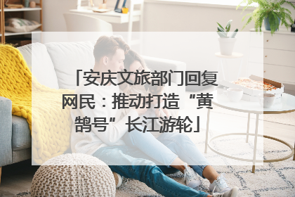 安庆文旅部门回复网民：推动打造“黄鹄号”长江游轮