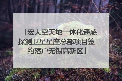 宏大空天地一体化遥感探测卫星星座总部项目签约落户无锡高新区