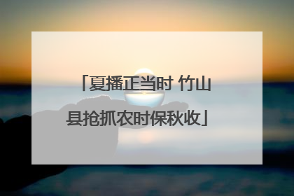 夏播正当时 竹山县抢抓农时保秋收