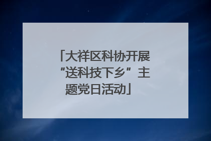 大祥区科协开展“送科技下乡”主题党日活动