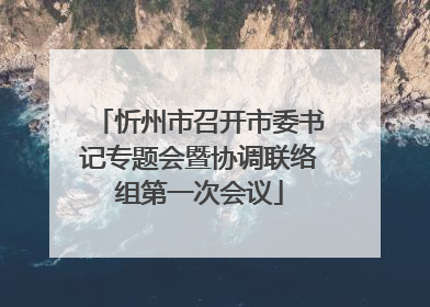 忻州市召开市委书记专题会暨协调联络组第一次会议