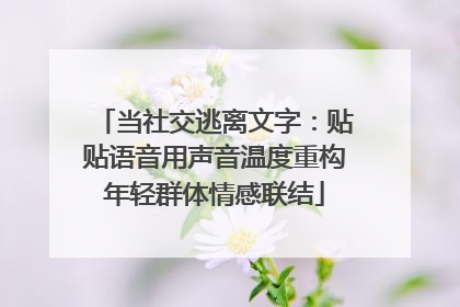 当社交逃离文字：贴贴语音用声音温度重构年轻群体情感联结