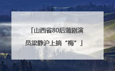 山西省80后蒲剧演员梁静沪上摘“梅”