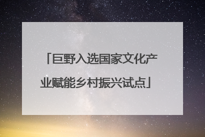 巨野入选国家文化产业赋能乡村振兴试点
