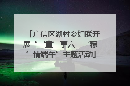 广信区湖村乡妇联开展“‘童’享六一‘粽’情端午”主题活动
