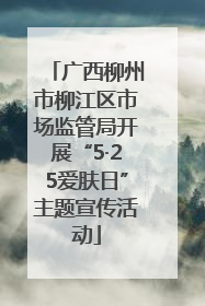 广西柳州市柳江区市场监管局开展“5·25爱肤日”主题宣传活动