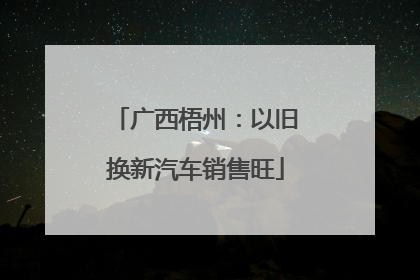 广西梧州：以旧换新汽车销售旺