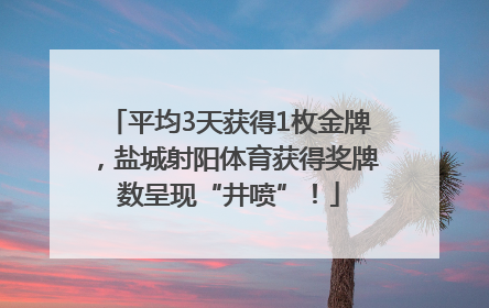 平均3天获得1枚金牌，盐城射阳体育获得奖牌数呈现“井喷”！