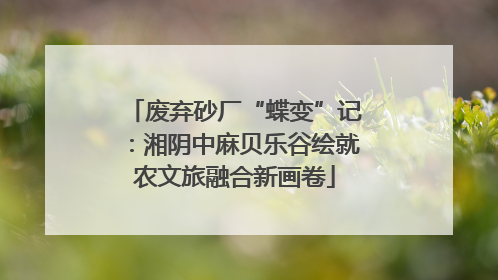 废弃砂厂“蝶变”记：湘阴中麻贝乐谷绘就农文旅融合新画卷