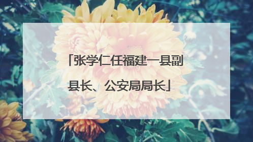 张学仁任福建一县副县长、公安局局长